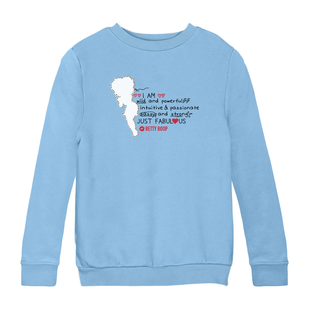 Betty Boop I Am Just Fabulous Kids Sweatshirt-Betty Boop Shop