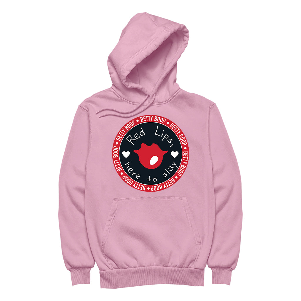 Betty Boop Red Lips Here To Slay Men's Hooded Sweatshirt-Betty Boop Shop