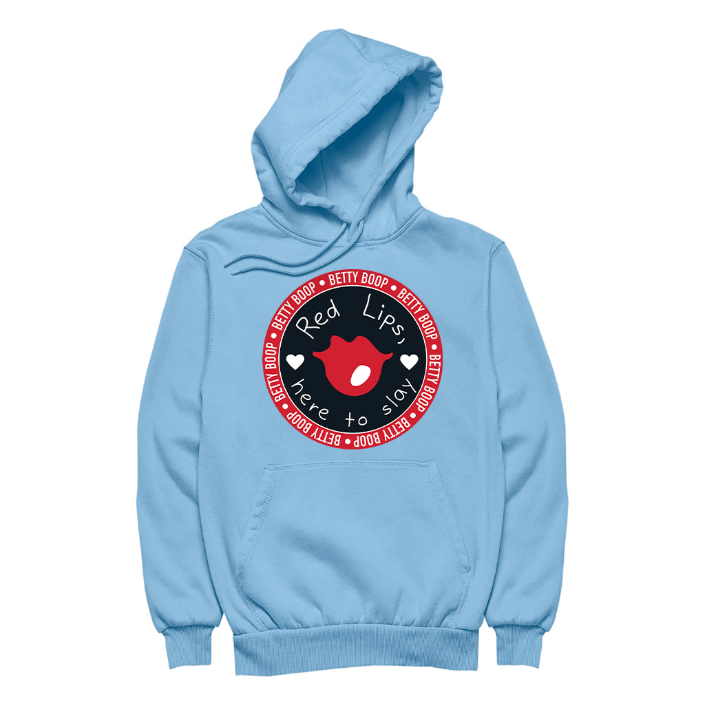 Betty Boop Red Lips Here To Slay Men's Hooded Sweatshirt-Betty Boop Shop