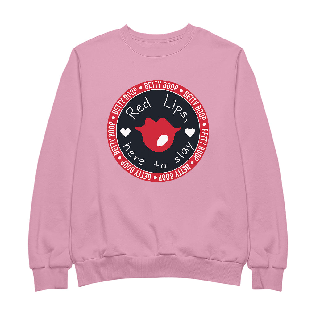 Betty Boop Red Lips Here To Slay Men's Sweatshirt-Betty Boop Shop