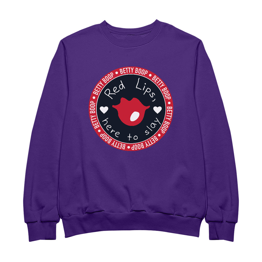 Betty Boop Red Lips Here To Slay Men's Sweatshirt-Betty Boop Shop