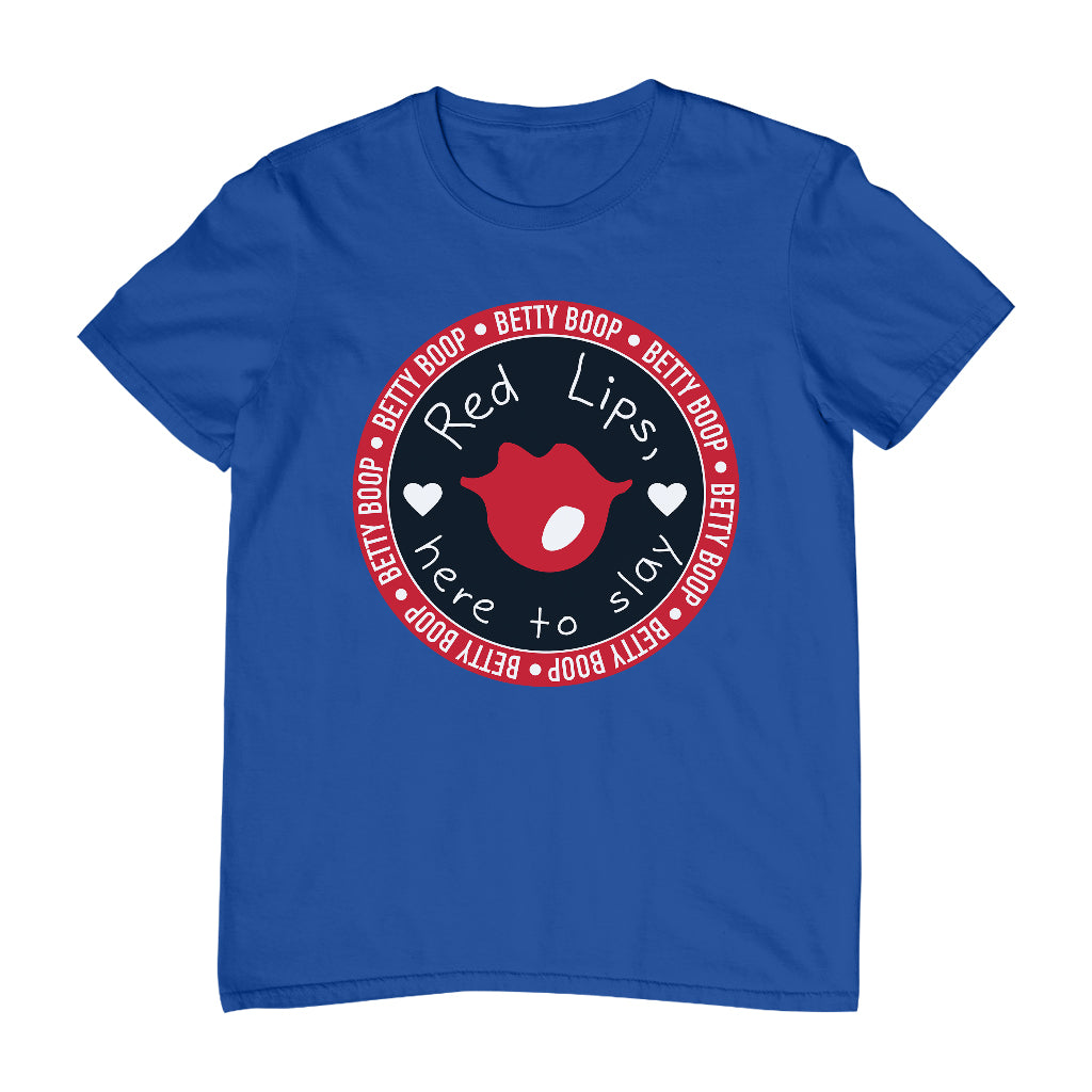 Betty Boop Red Lips Here To Slay Men's T-Shirt-Betty Boop Shop