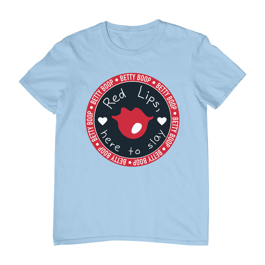 Betty Boop Red Lips Here To Slay Men's T-Shirt-Betty Boop Shop
