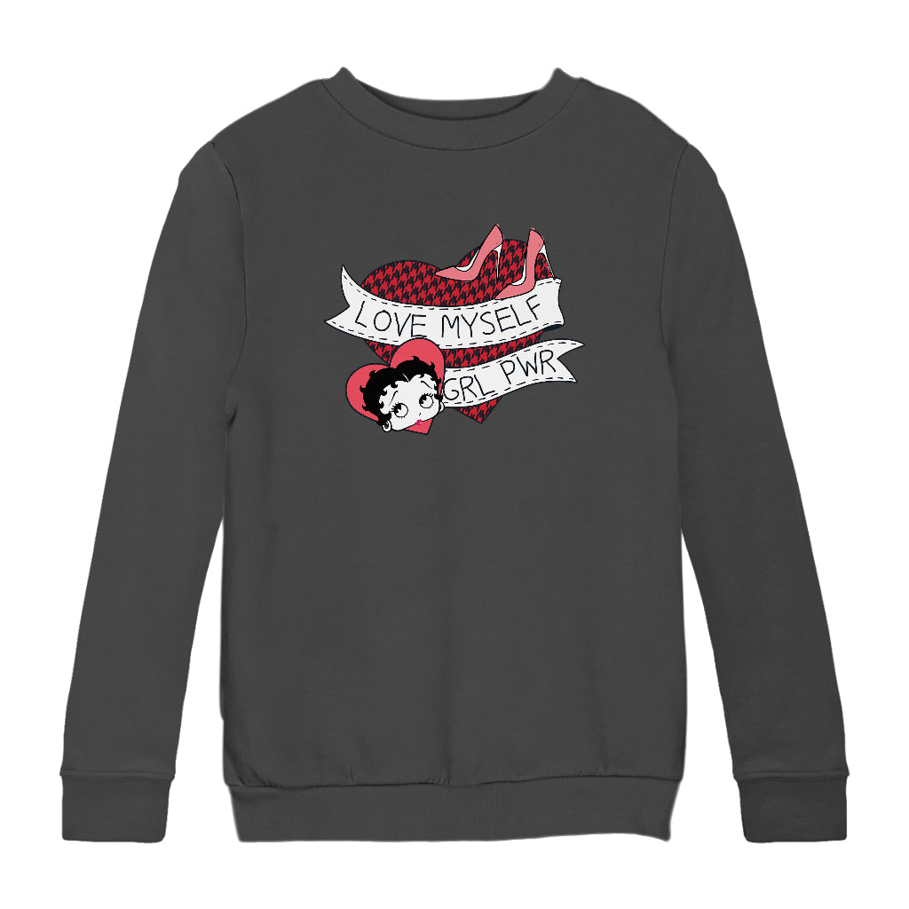 Betty Boop Love Myself Girl Power Kids Sweatshirt-Betty Boop Shop