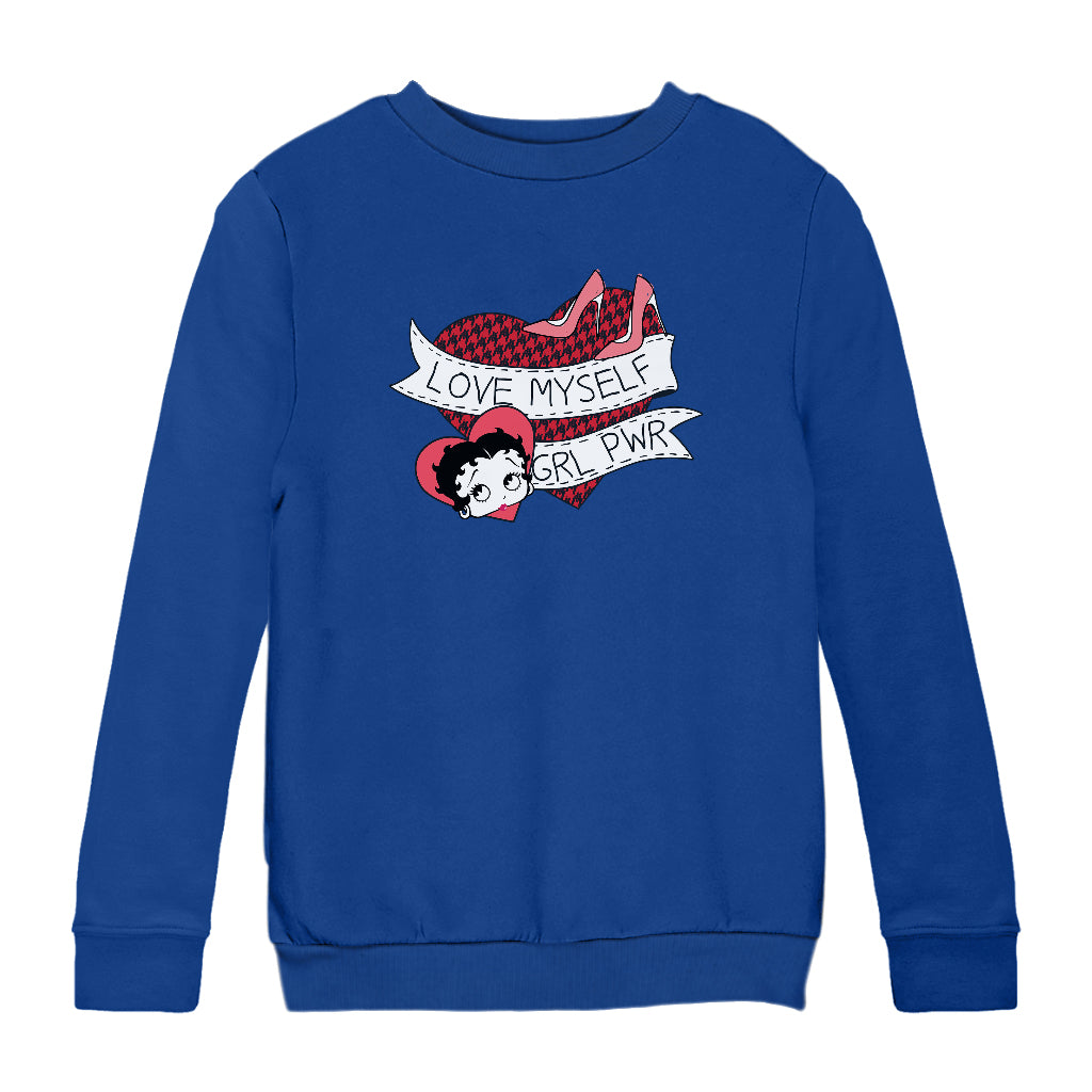 Betty Boop Love Myself Girl Power Kids Sweatshirt-Betty Boop Shop