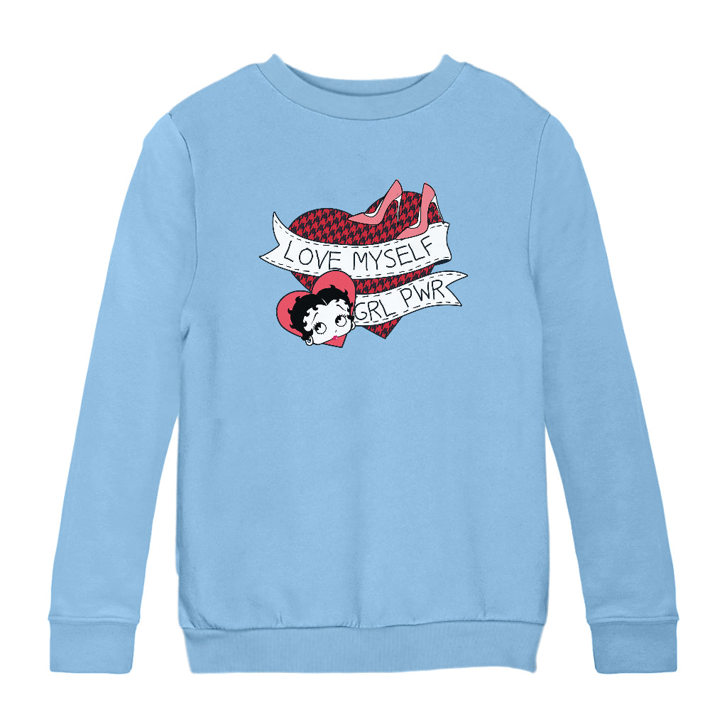 Betty Boop Love Myself Girl Power Kids Sweatshirt-Betty Boop Shop