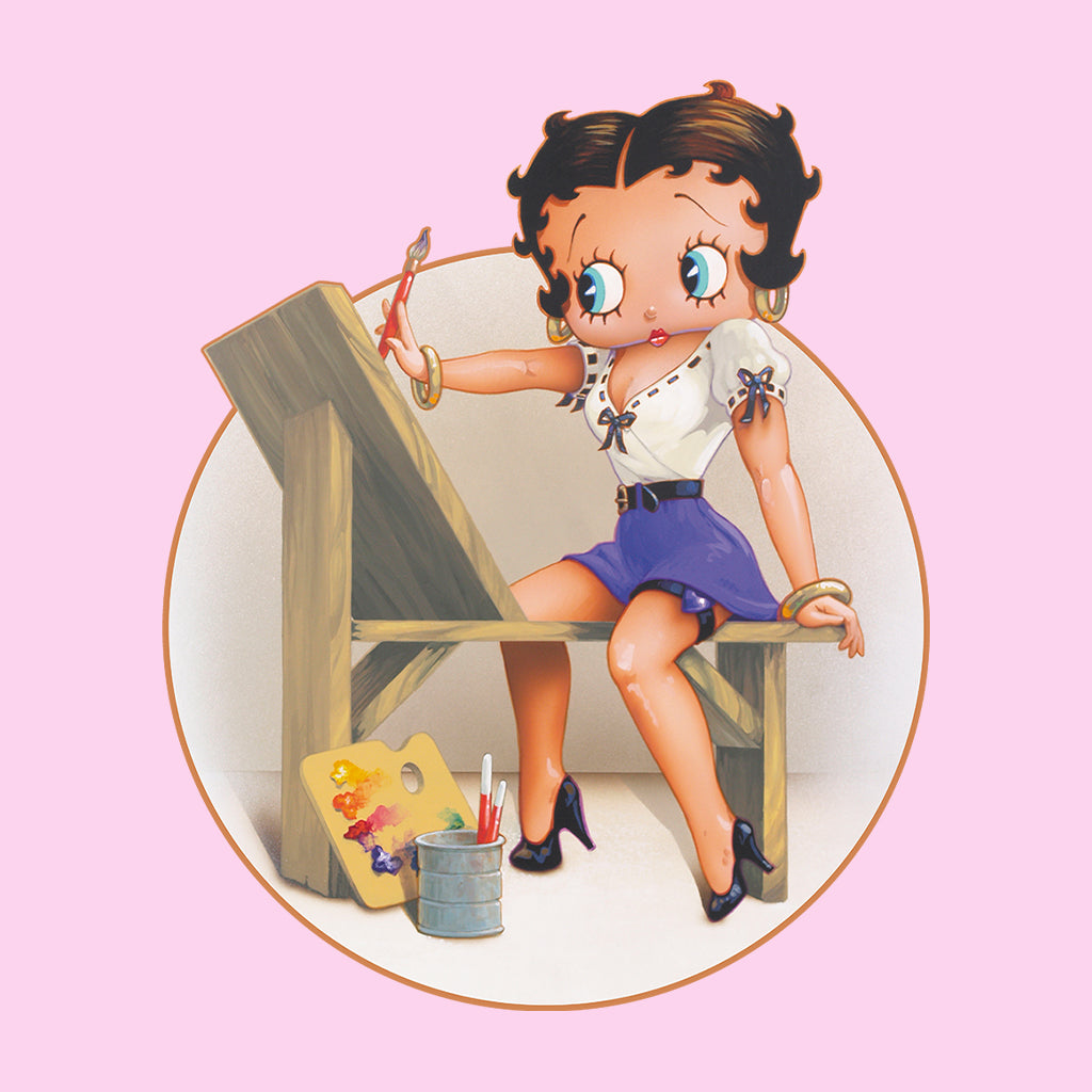 Betty Boop Pin-Up Painter Artist Women's Hooded Sweatshirt-Betty Boop Shop