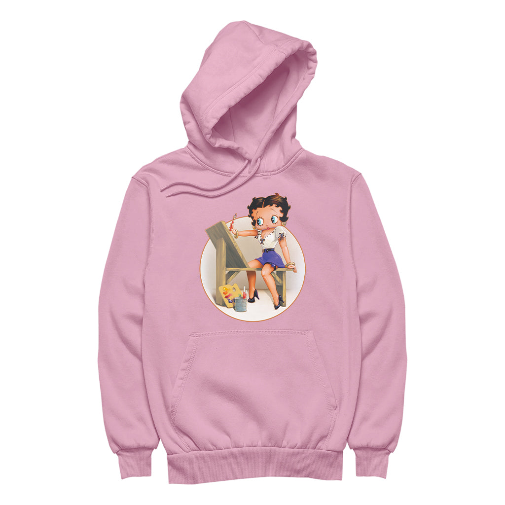 Betty Boop Pin-Up Painter Artist Men's Hooded Sweatshirt-Betty Boop Shop