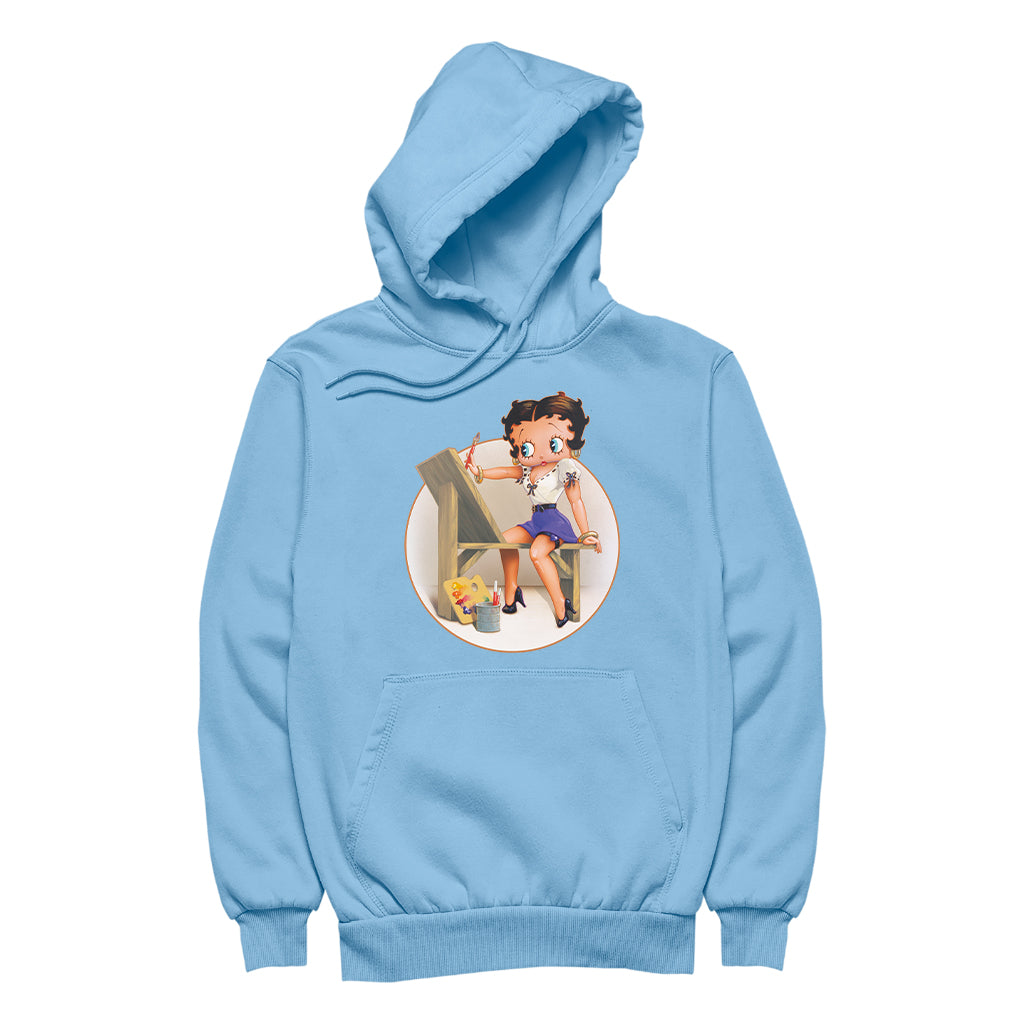 Betty Boop Pin-Up Painter Artist Men's Hooded Sweatshirt-Betty Boop Shop