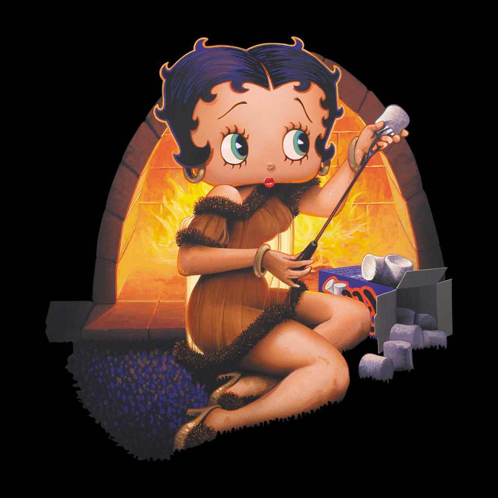 Betty Boop Pin-Up Toasting Marshmallows Kids Hooded Sweatshirt-Betty Boop Shop