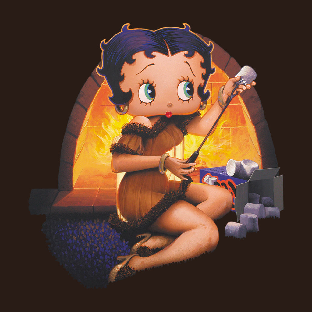 Betty Boop Pin-Up Toasting Marshmallows Women's Sweatshirt-Betty Boop Shop