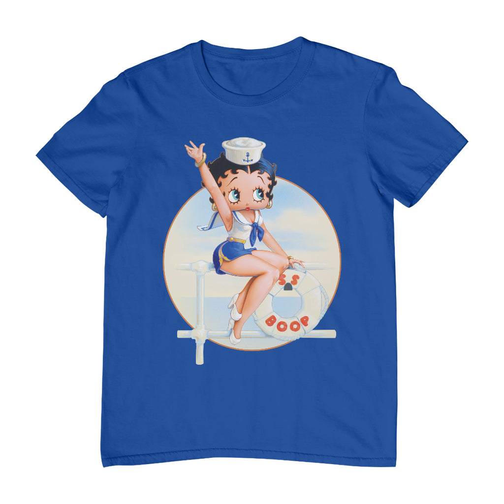 Betty Boop Sailor Pin-Up Nautical Men's T-Shirt-Betty Boop Shop