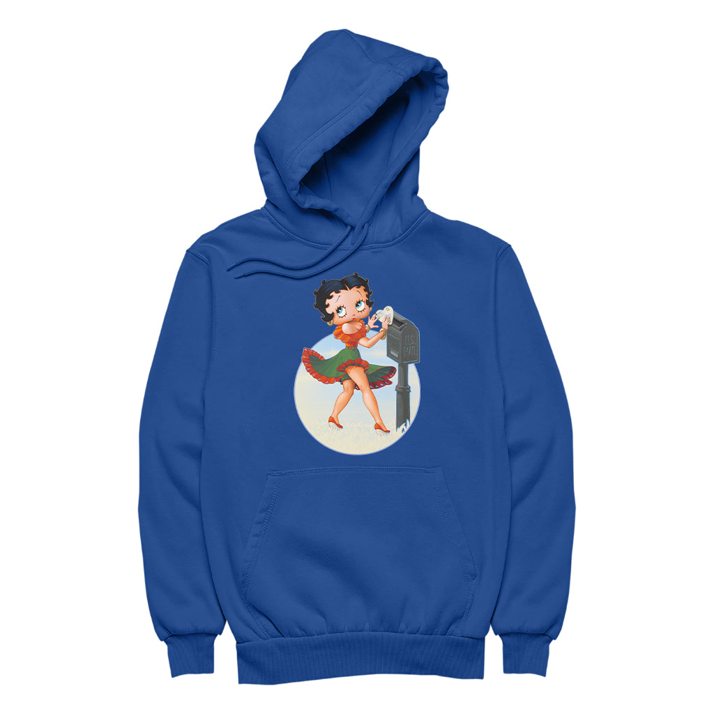 Betty Boop Pin-Up Posting Love Letter Men's Hooded Sweatshirt