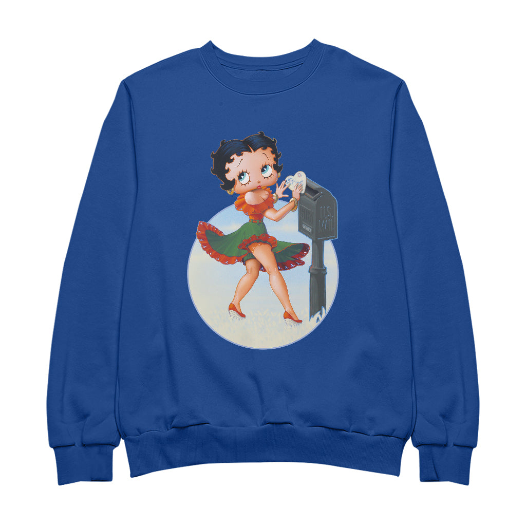 Betty Boop Pin-Up Posting Love Letter Men's Sweatshirt