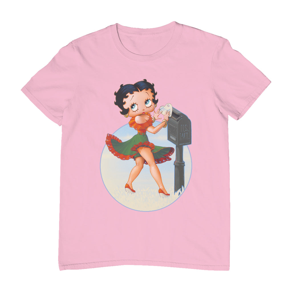 Betty Boop Pin-Up Posting Love Letter Men's T-Shirt