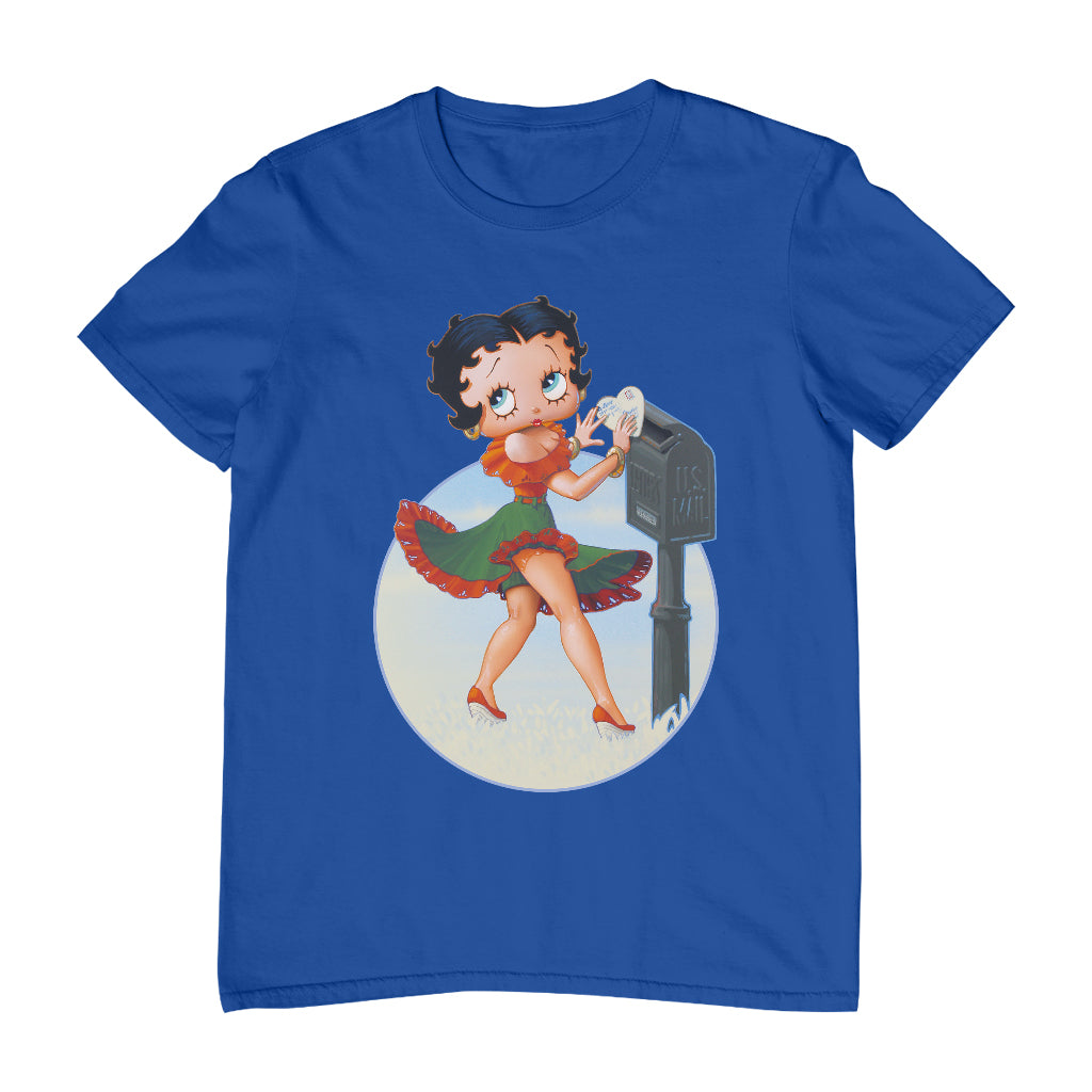 Betty Boop Pin-Up Posting Love Letter Men's T-Shirt-Betty Boop Shop