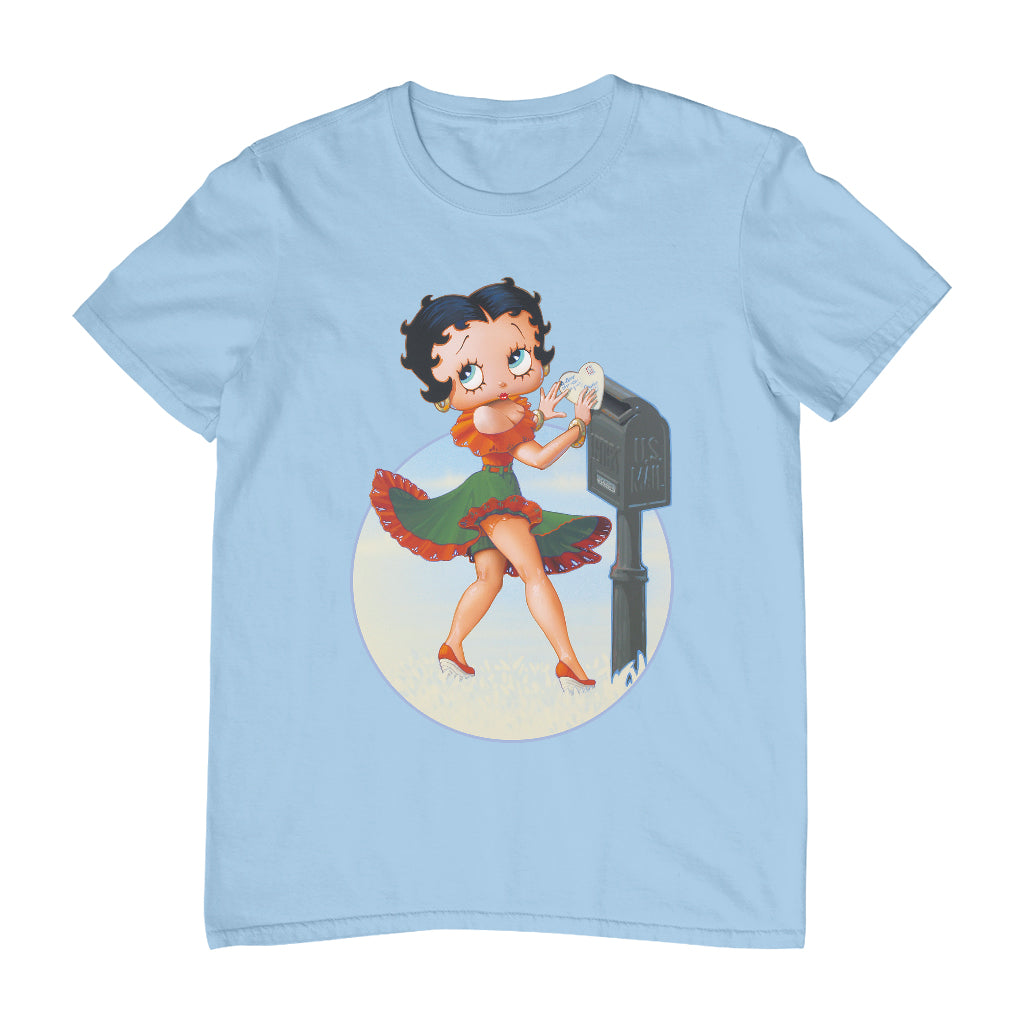 Betty Boop Pin-Up Posting Love Letter Men's T-Shirt-Betty Boop Shop