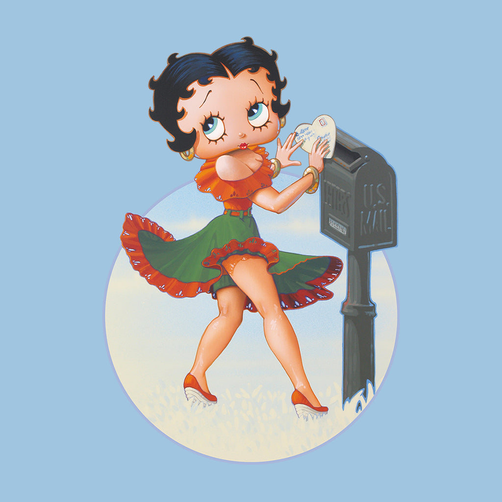 Betty Boop Pin-Up Posting Love Letter Kids Hooded Sweatshirt-Betty Boop Shop