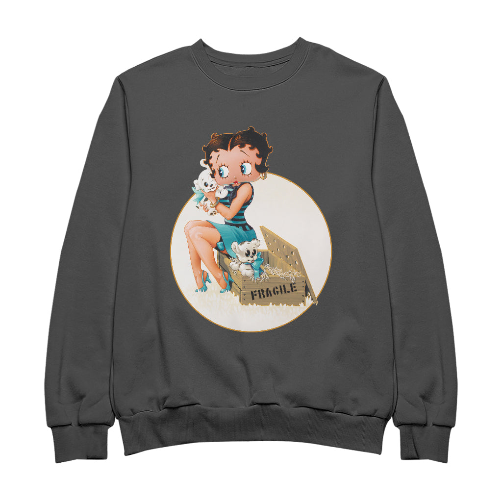 Betty Boop Pin-Up Pudgy Puppies Women's Sweatshirt-Betty Boop Shop