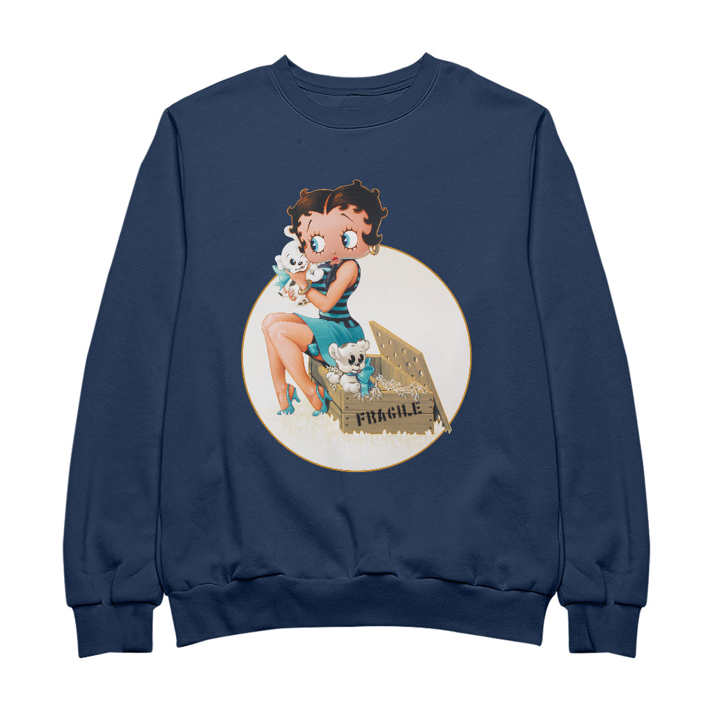 Betty Boop Pin-Up Pudgy Puppies Women's Sweatshirt