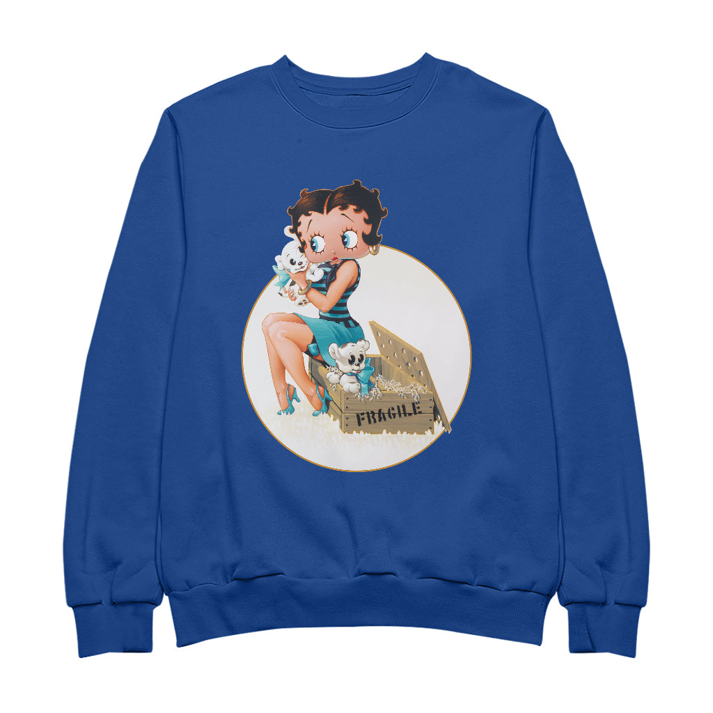 Betty Boop Pin-Up Pudgy Puppies Women's Sweatshirt-Betty Boop Shop
