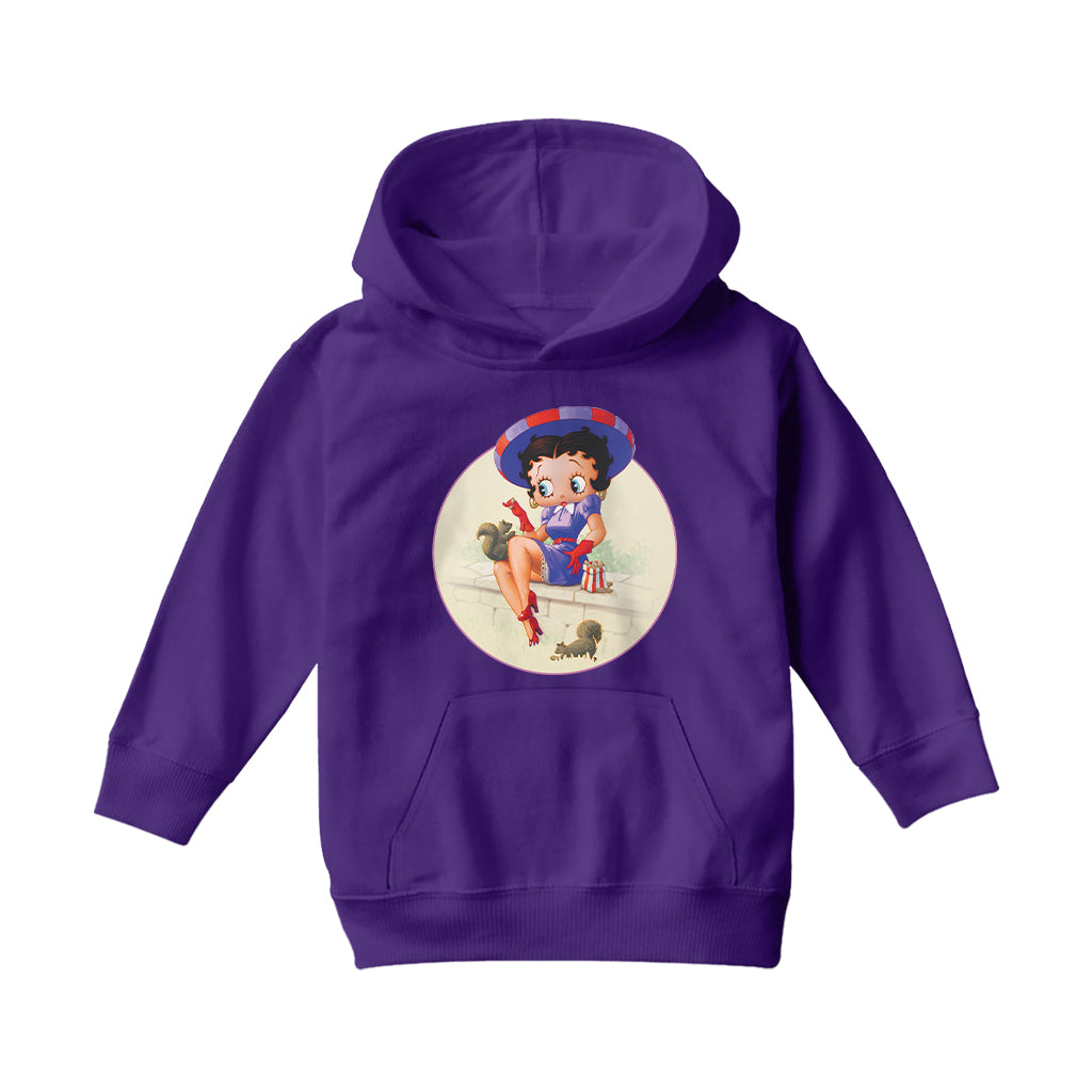 Betty Boop Pin-Up Squirrels & Nuts Kids Hooded Sweatshirt