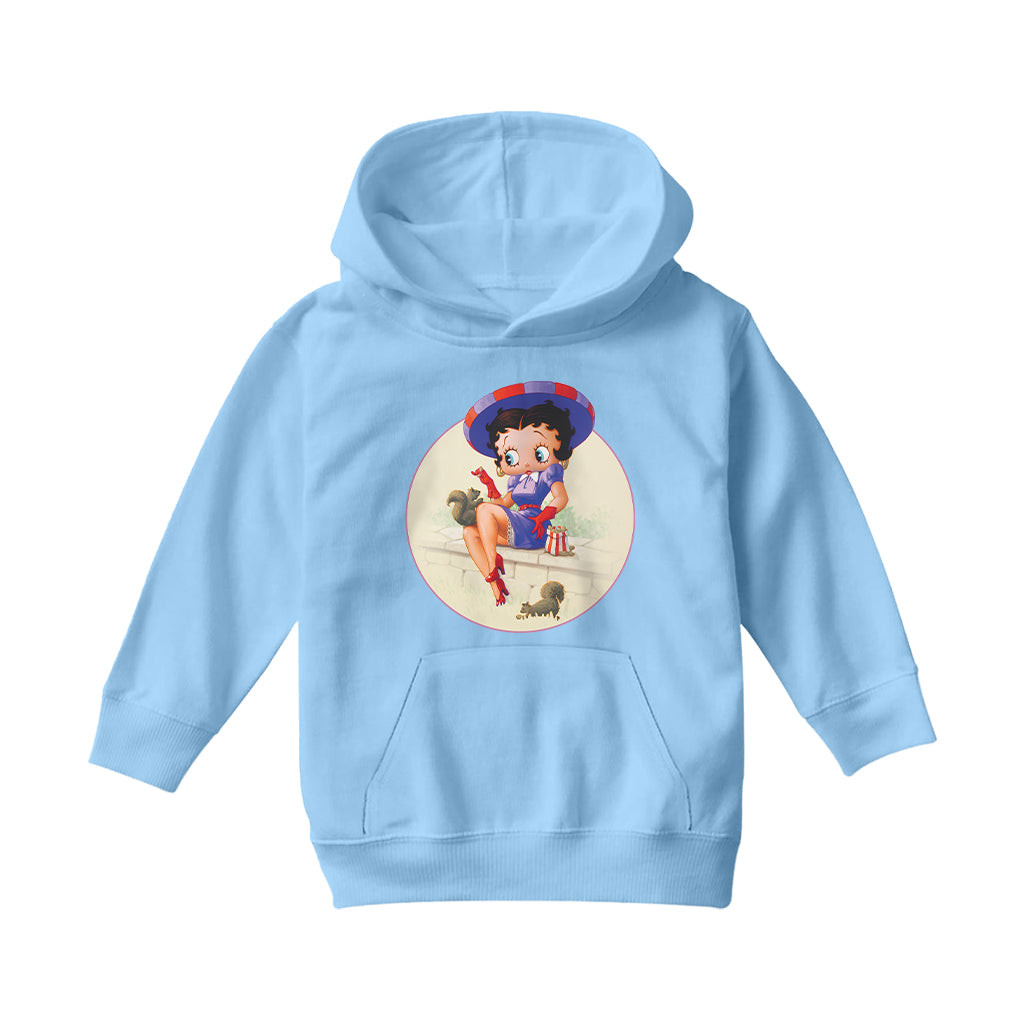 Betty Boop Pin-Up Squirrels & Nuts Kids Hooded Sweatshirt