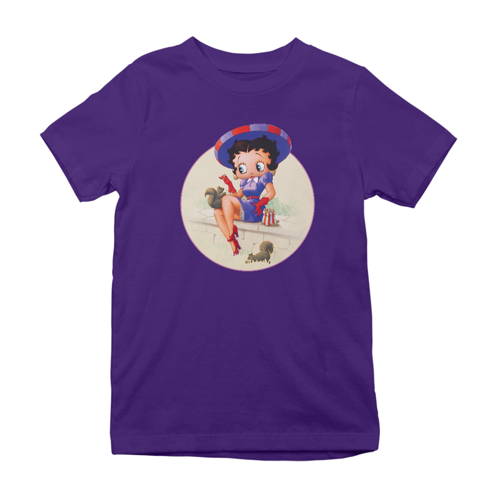 Betty Boop Pin-Up Squirrels & Nuts Kids T-Shirt
