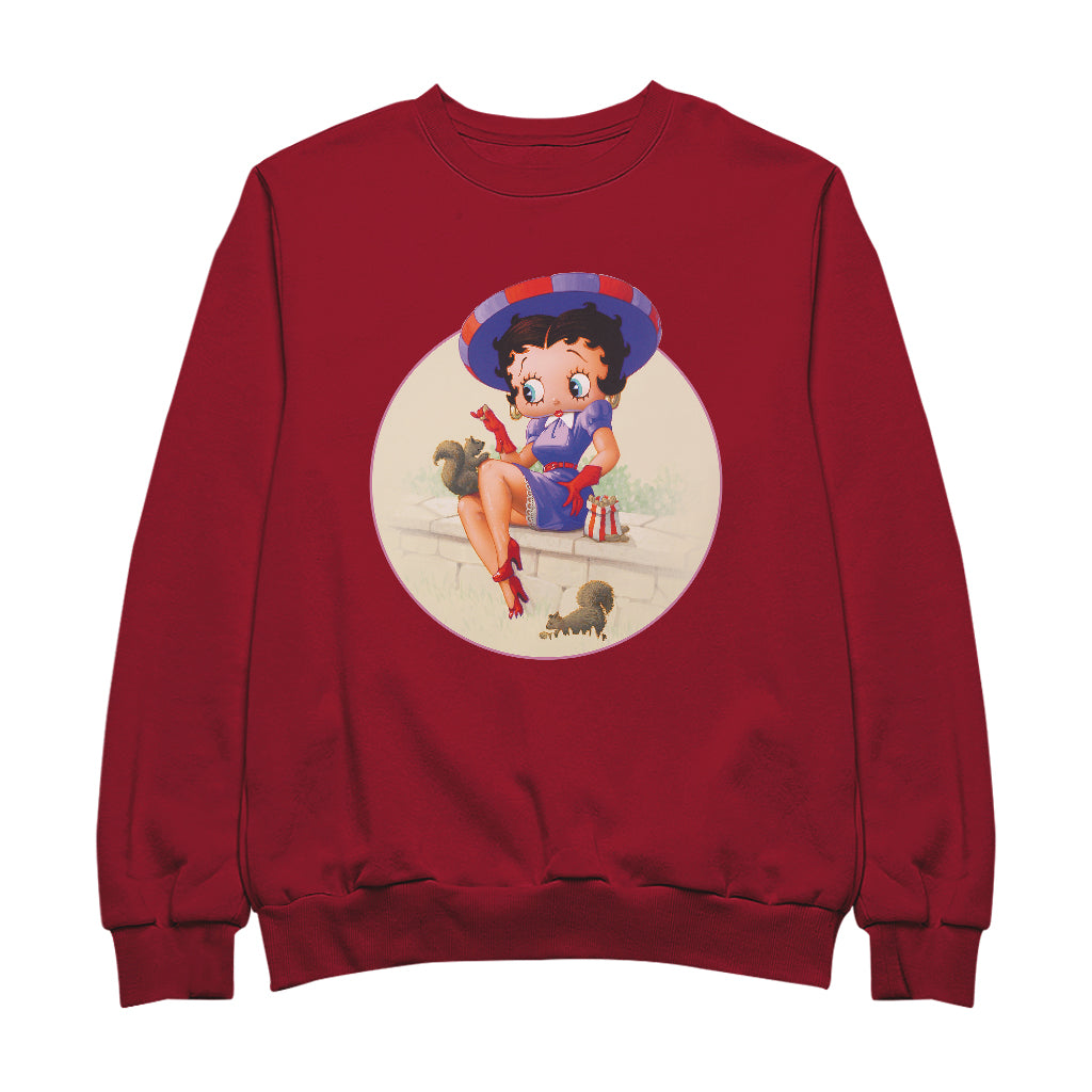 Betty Boop Pin-Up Squirrels & Nuts Women's Sweatshirt