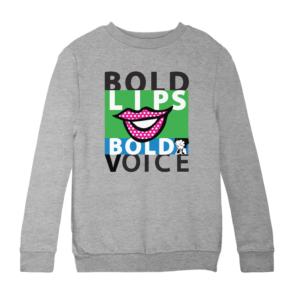 Betty Boop Bold Lips Bold Voice Pop Art Kids Sweatshirt