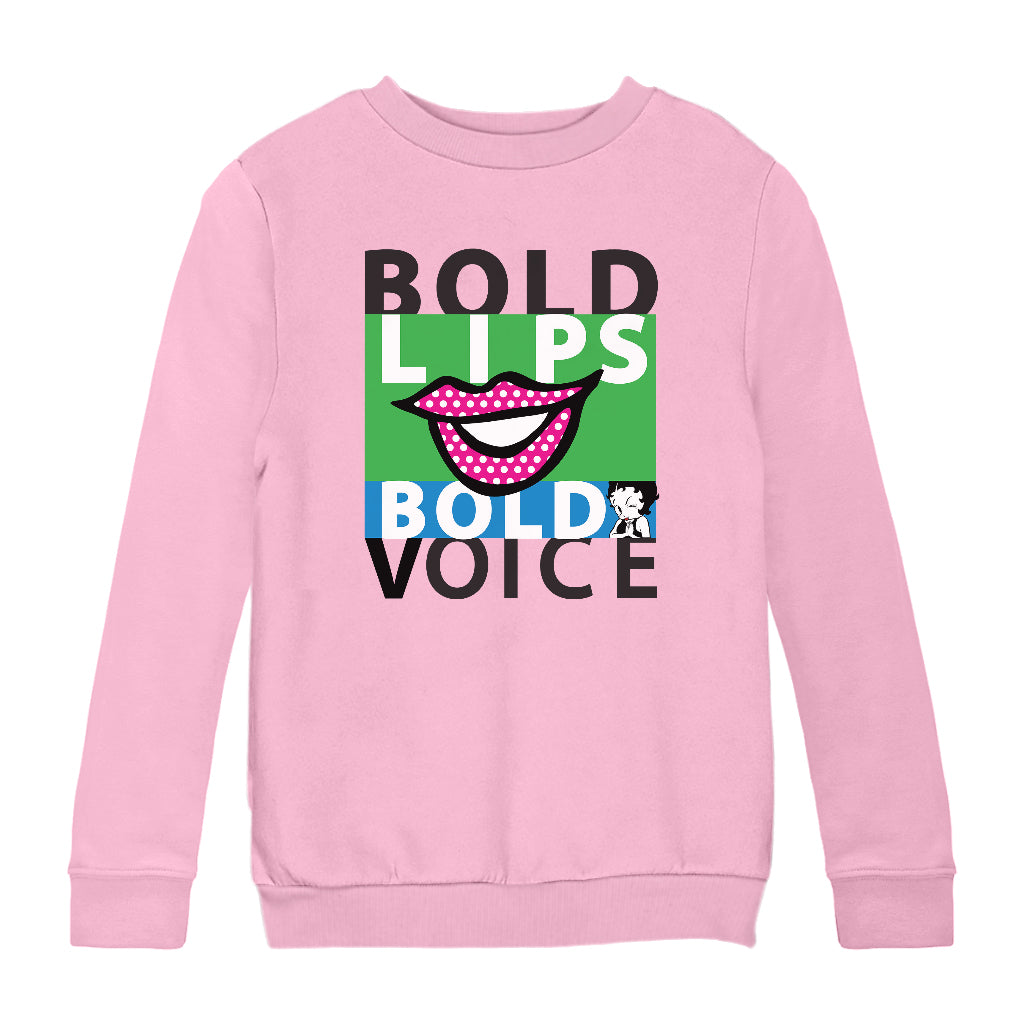 Betty Boop Bold Lips Bold Voice Pop Art Kids Sweatshirt