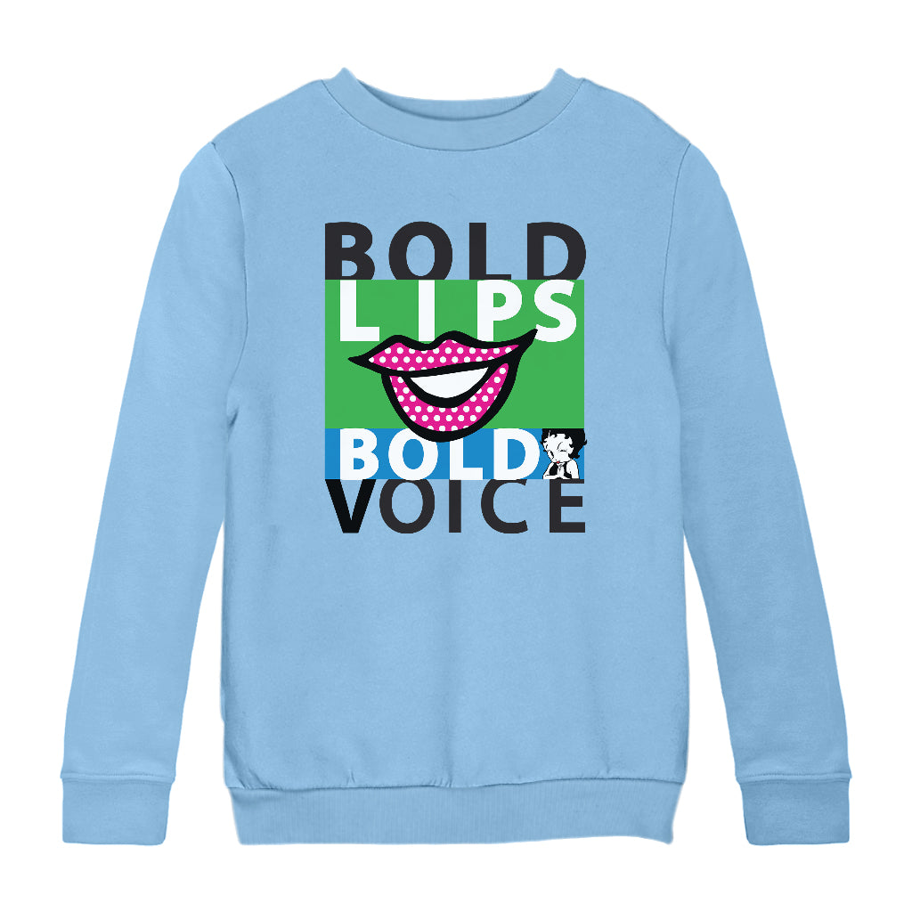 Betty Boop Bold Lips Bold Voice Pop Art Kids Sweatshirt