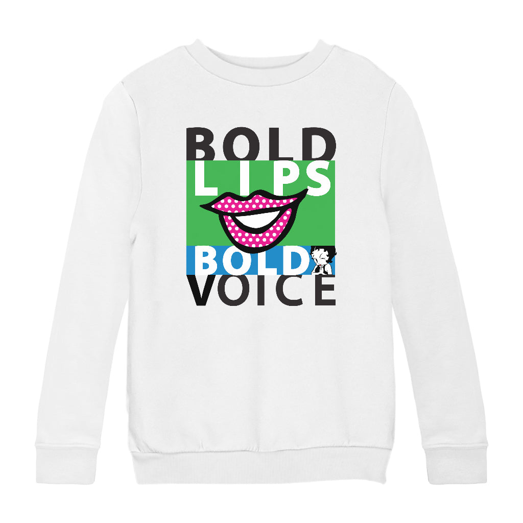 Betty Boop Bold Lips Bold Voice Pop Art Kids Sweatshirt