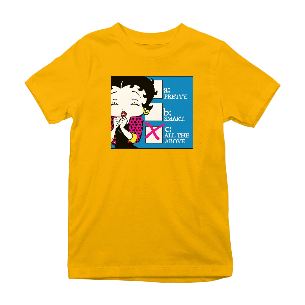 Betty Boop Pretty Smart All The Above Kids T-Shirt