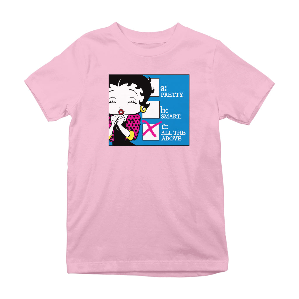 Betty Boop Pretty Smart All The Above Kids T-Shirt