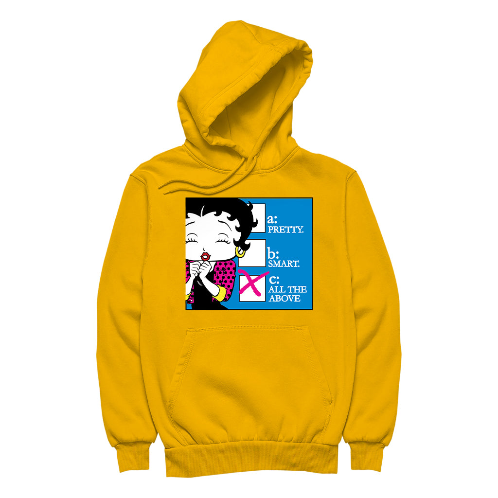 Betty Boop Pretty Smart All The Above Men's Hooded Sweatshirt