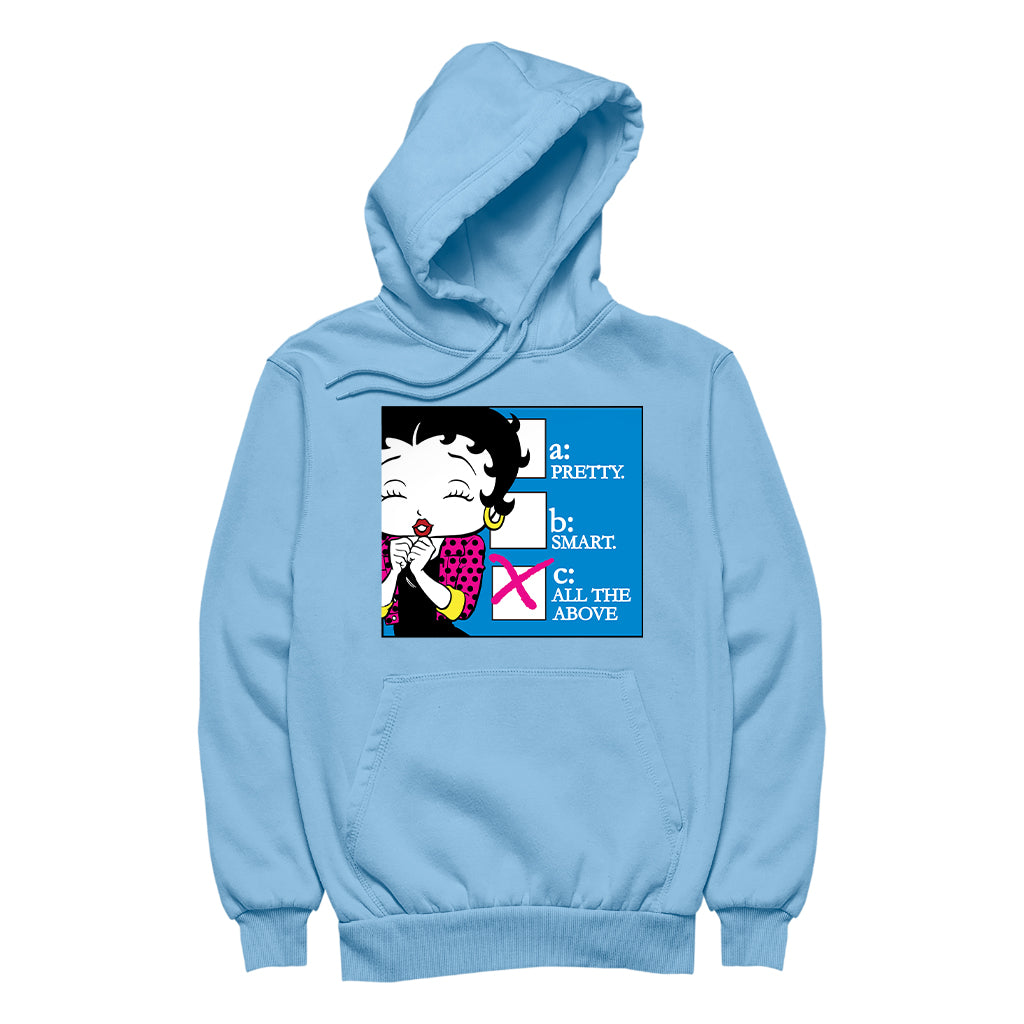 Betty Boop Pretty Smart All The Above Men's Hooded Sweatshirt