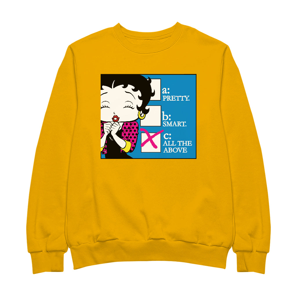 Betty Boop Pretty Smart All The Above Men's Sweatshirt
