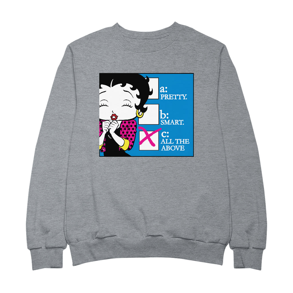 Betty Boop Pretty Smart All The Above Men's Sweatshirt