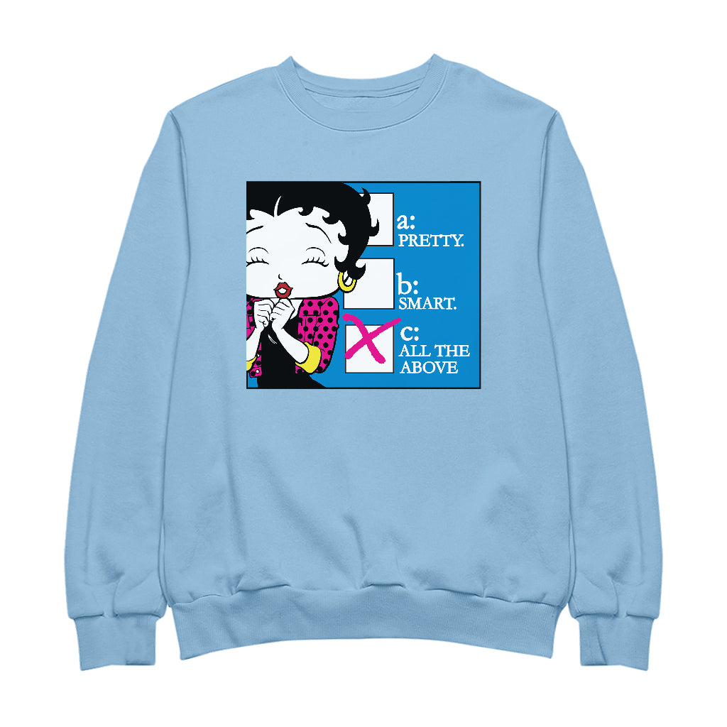 Betty Boop Pretty Smart All The Above Men's Sweatshirt