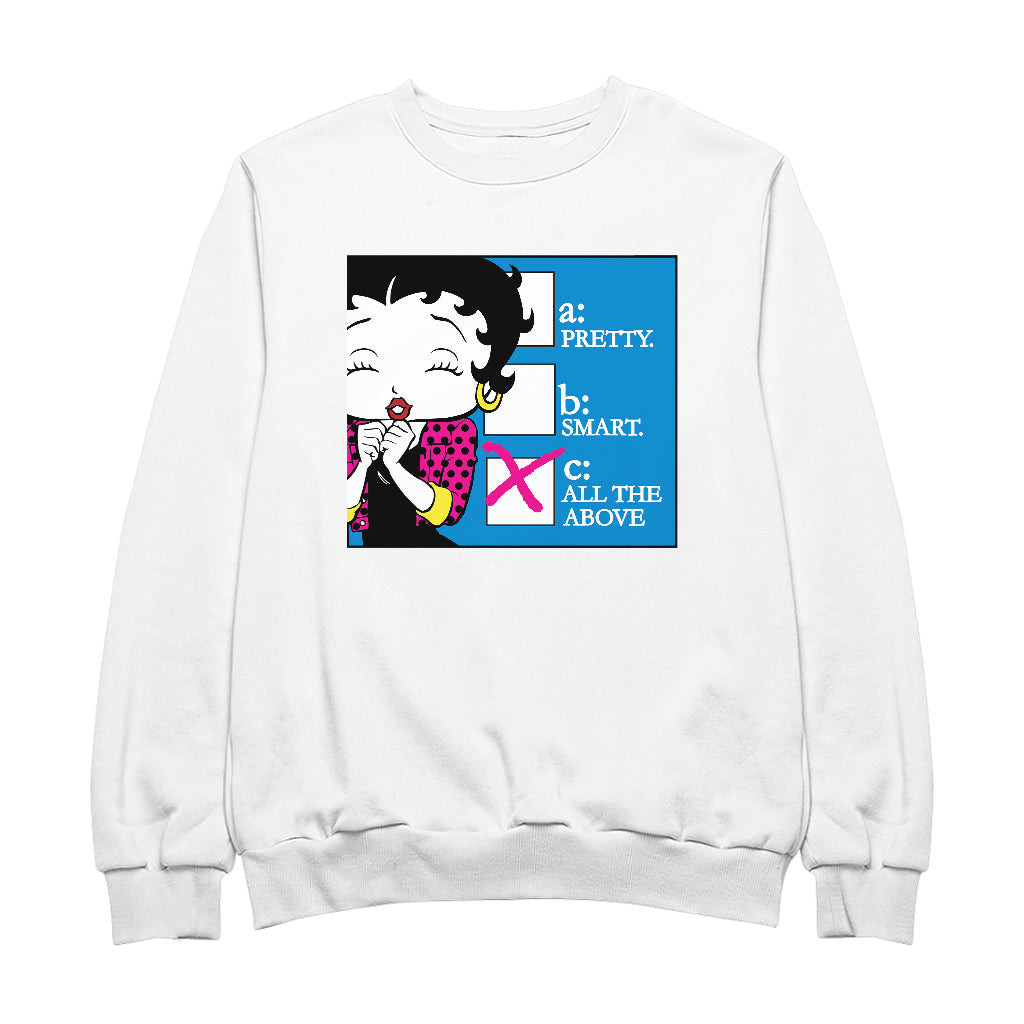 Betty Boop Pretty Smart All The Above Men's Sweatshirt