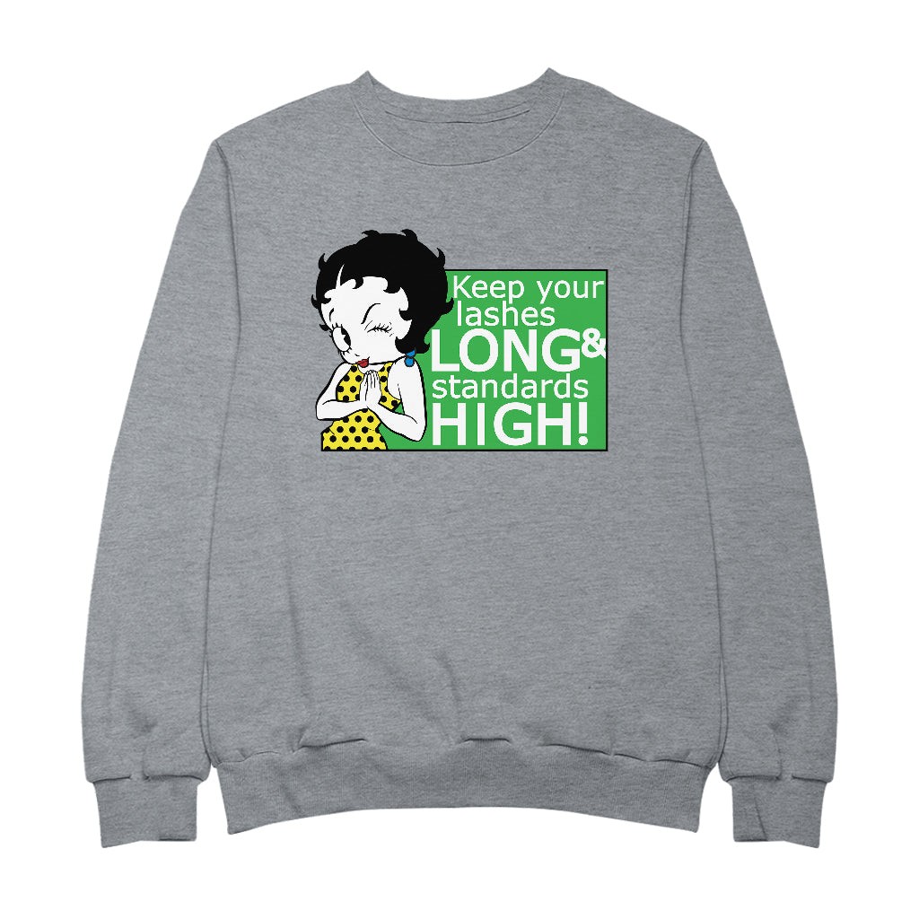 Betty Boop Keep Your Lashes Long & Standards High! Women's Sweatshirt