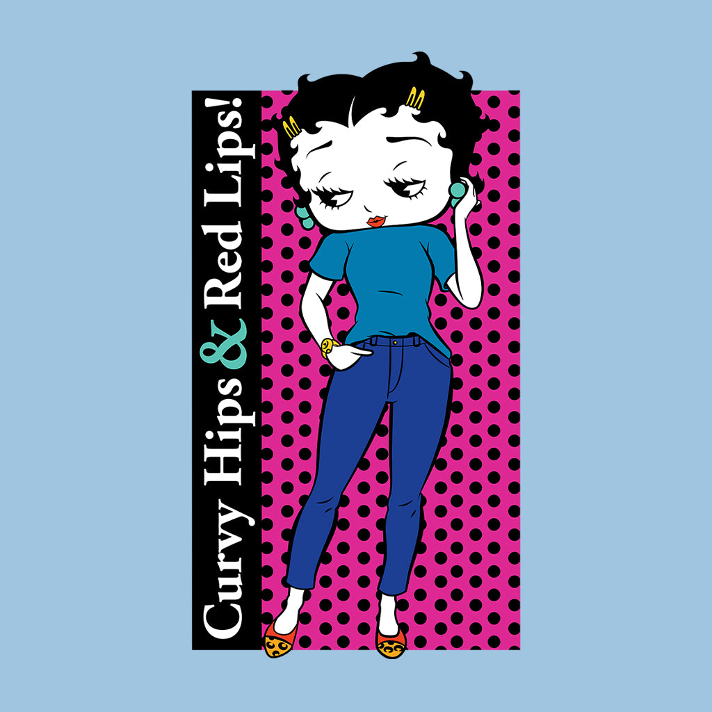 Betty Boop Curvy Hips & Red Lips! Women's Hooded Sweatshirt