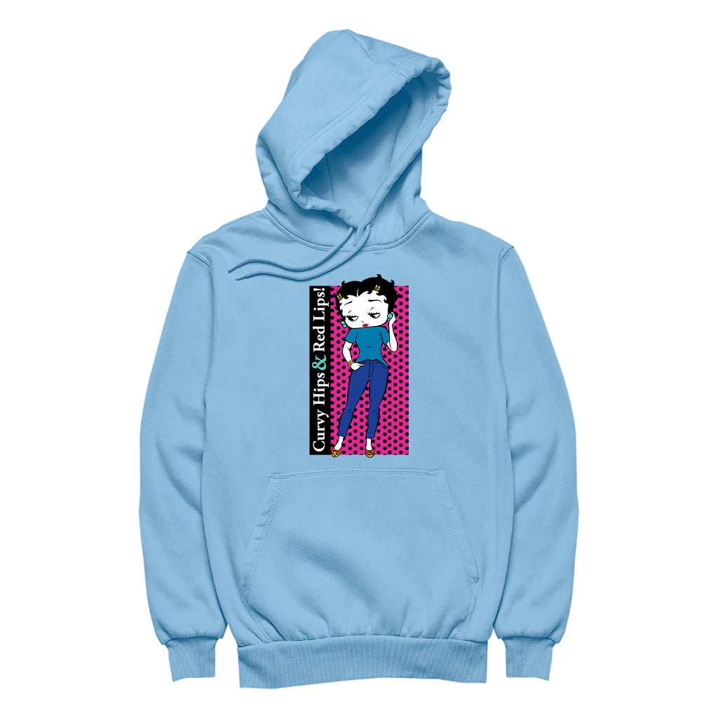 Betty Boop Curvy Hips & Red Lips! Women's Hooded Sweatshirt