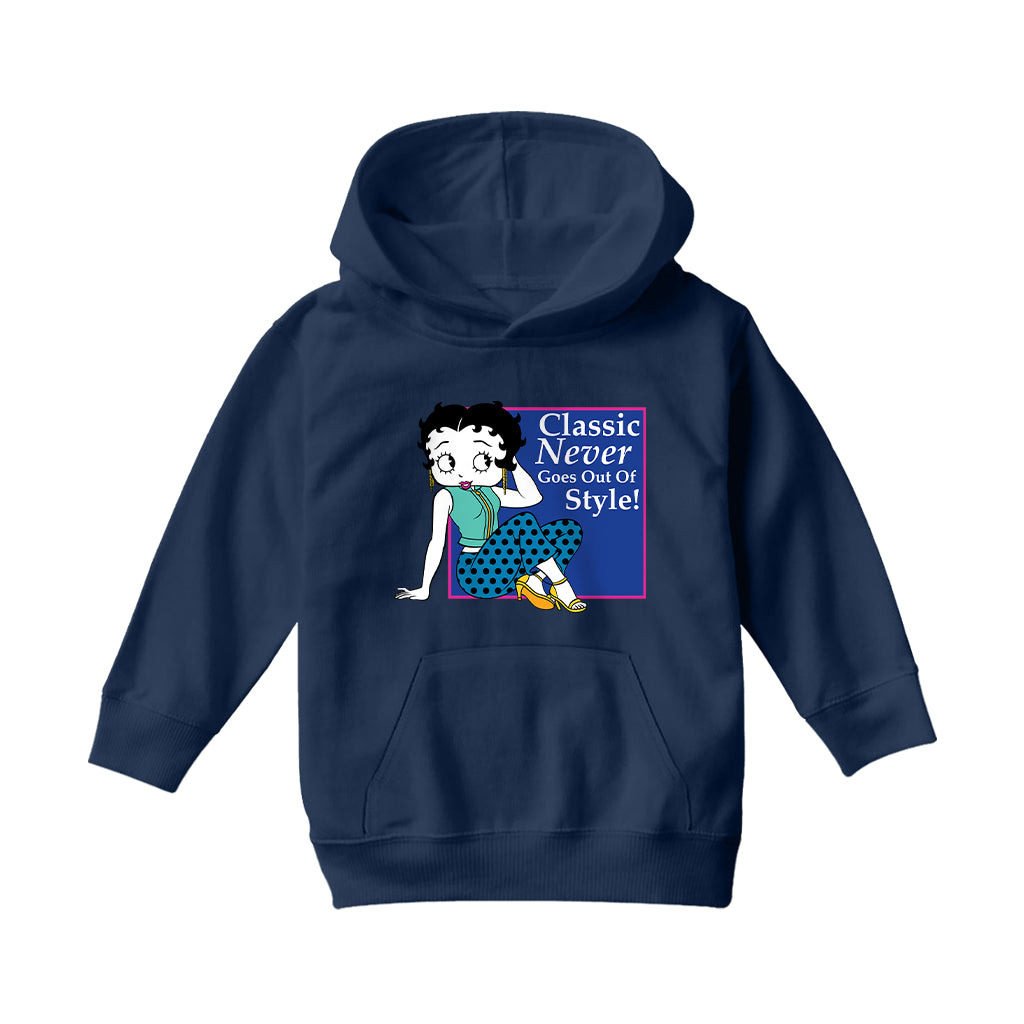 Betty Boop Classic Never Goes Out Of Style! Kids Hooded Sweatshirt