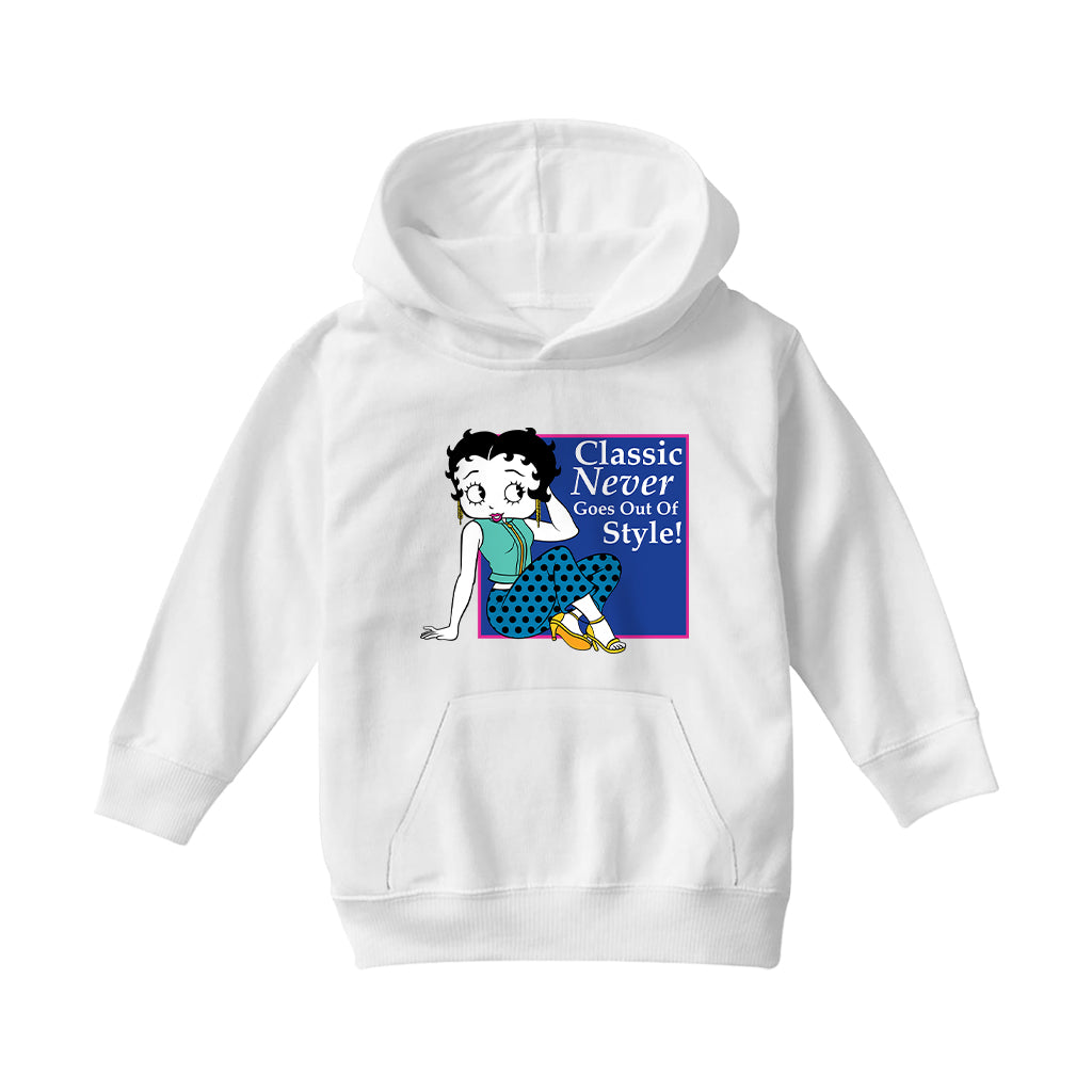 Betty Boop Classic Never Goes Out Of Style! Kids Hooded Sweatshirt
