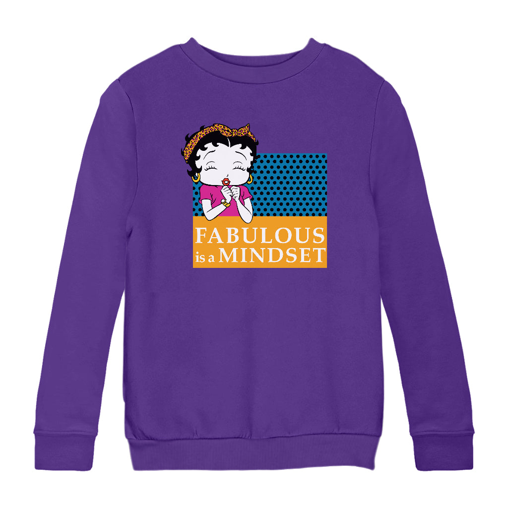 Betty Boop Fabulous Is A Mindset Kids Sweatshirt