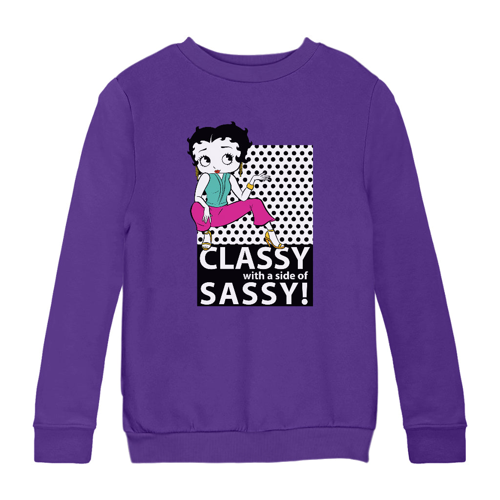 Betty Boop Classy With A Side Of Sassy! Kids Sweatshirt