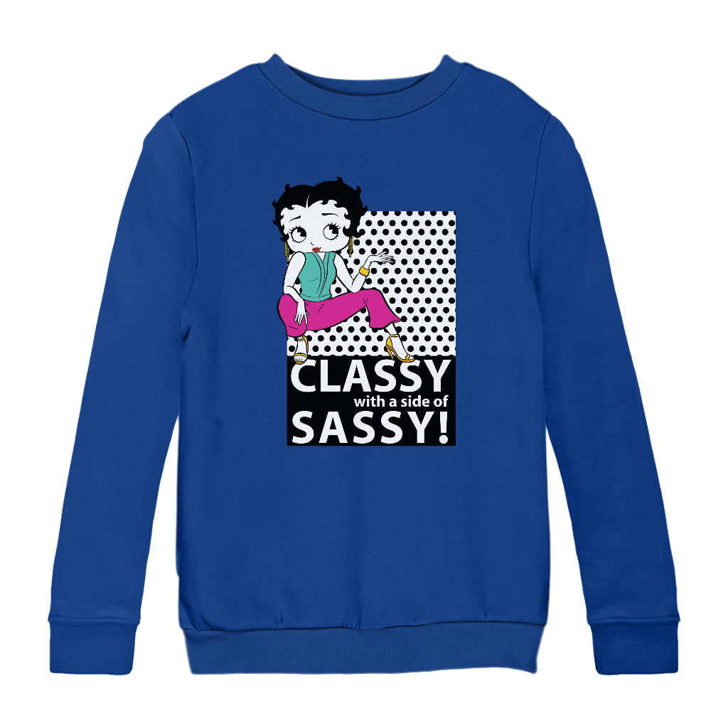Betty Boop Classy With A Side Of Sassy! Kids Sweatshirt