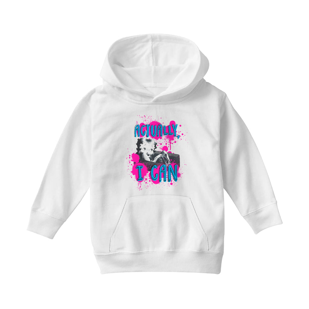 Betty Boop Actually, I Can Paint Splatter Kids Hooded Sweatshirt